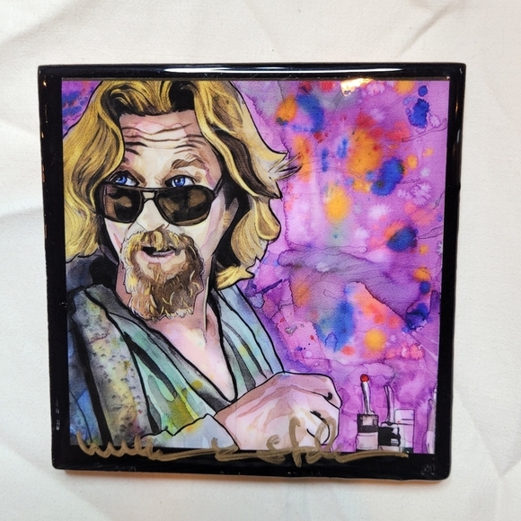 El Duderino Watercolor - part of the Life ForceSeries Table Coaster Signed - Picture 1 of 3